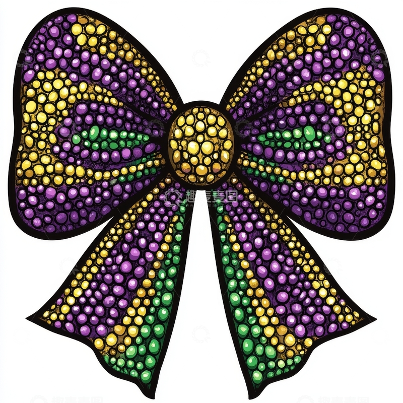 高清大图下载【趣麦麦图】彩色点阵蝴蝶结图案