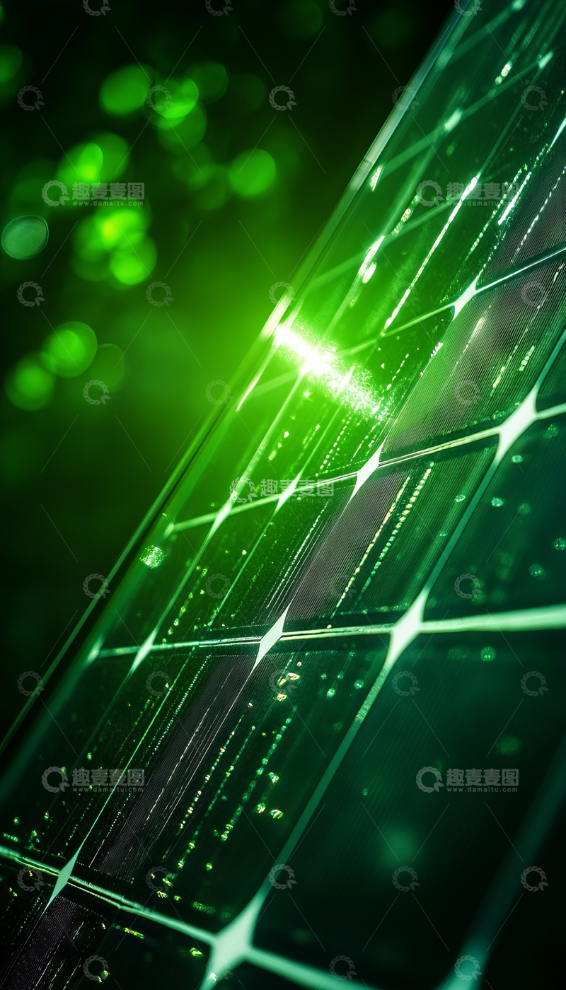 高清大图下载【趣麦麦图】绿色光网的科技感背景
