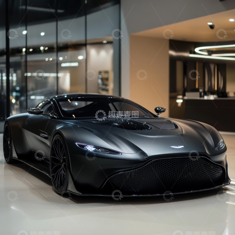 高清大图下载【趣麦麦图】黑色跑车展厅展示