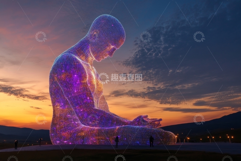 高清大图下载【趣麦麦图】星空包裹的冥想者