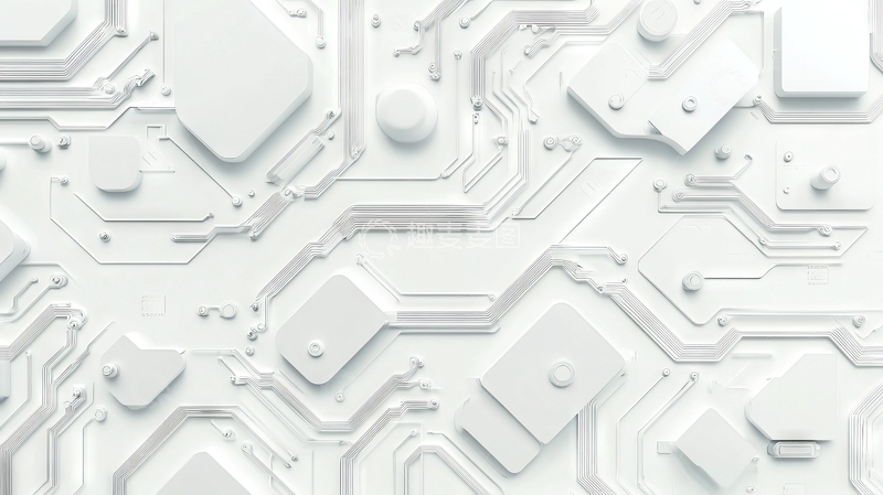 高清大图下载【趣麦麦图】白色电路板纹理背景