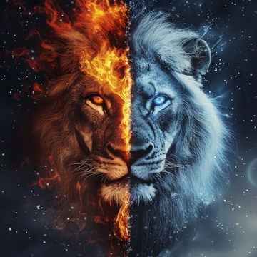 火焰与冰霜的双面狮子