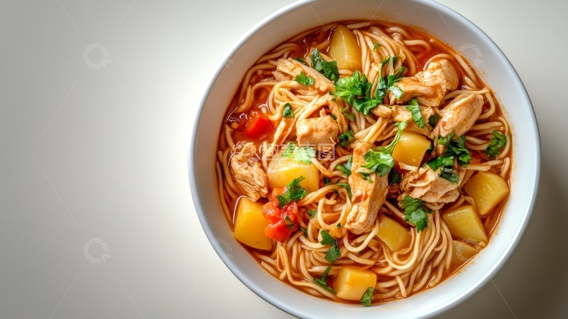 高清大图下载【趣麦麦图】鸡肉土豆意面汤