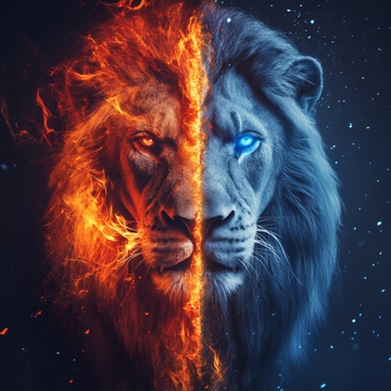 火焰与冰霜的双面狮子