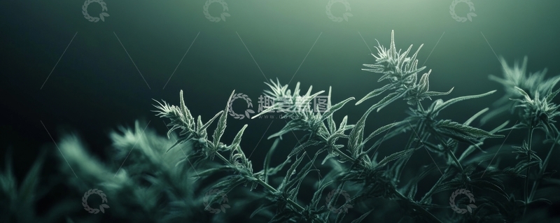 高清大图下载【趣麦麦图】绿色植物在昏暗光线下的特写