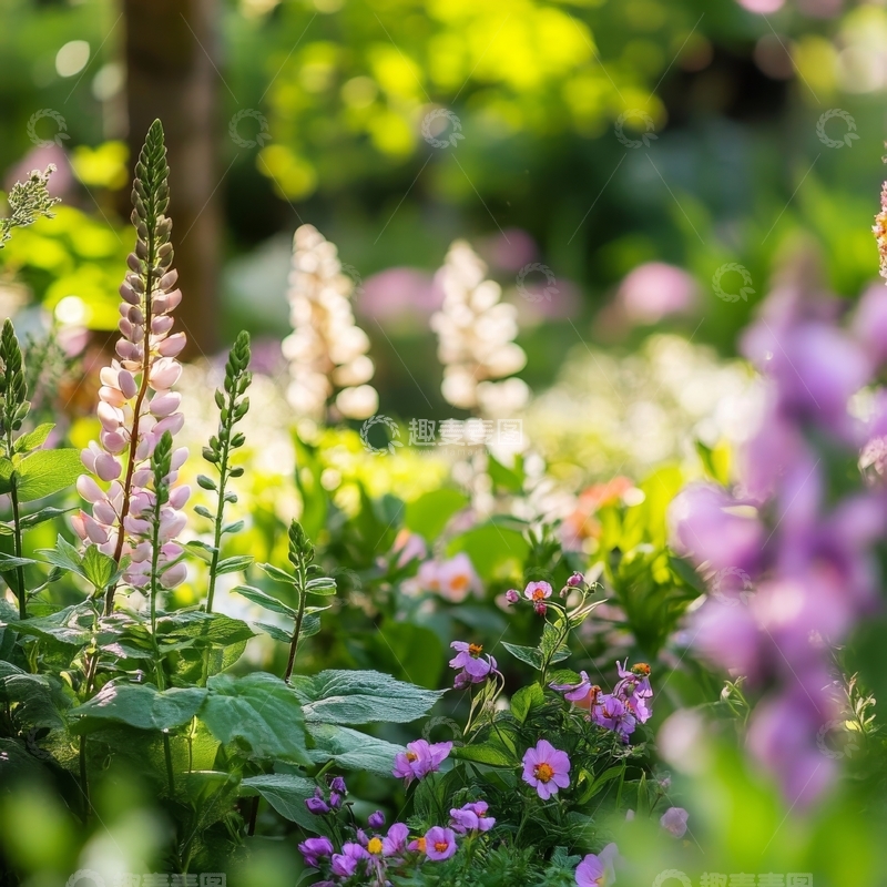 高清大图下载【趣麦麦图】花园中的多彩花卉