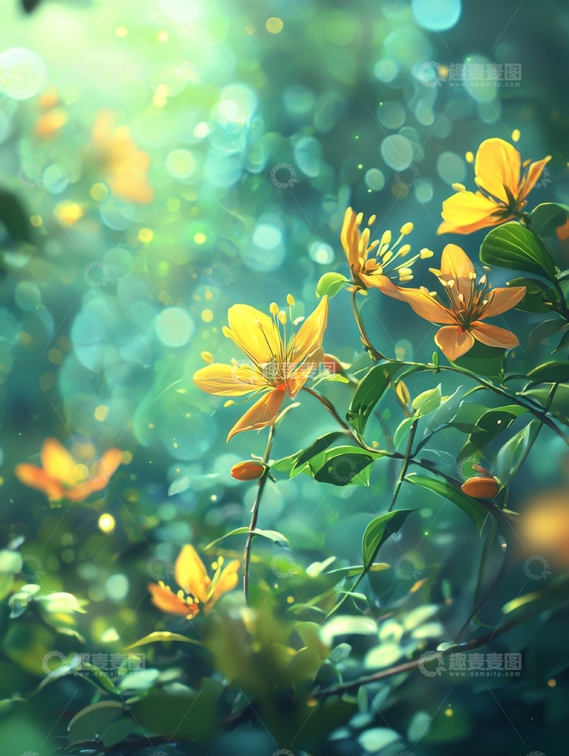 高清大图下载【趣麦麦图】阳光下的黄色花朵