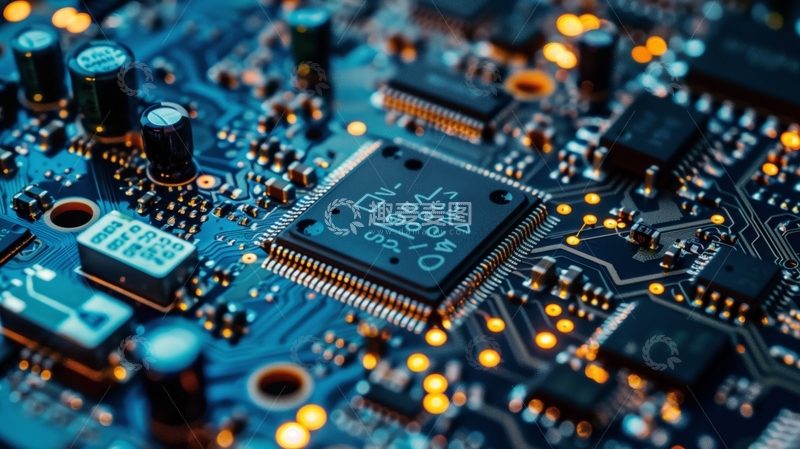 高清大图下载【趣麦麦图】电路板上的微处理器特写