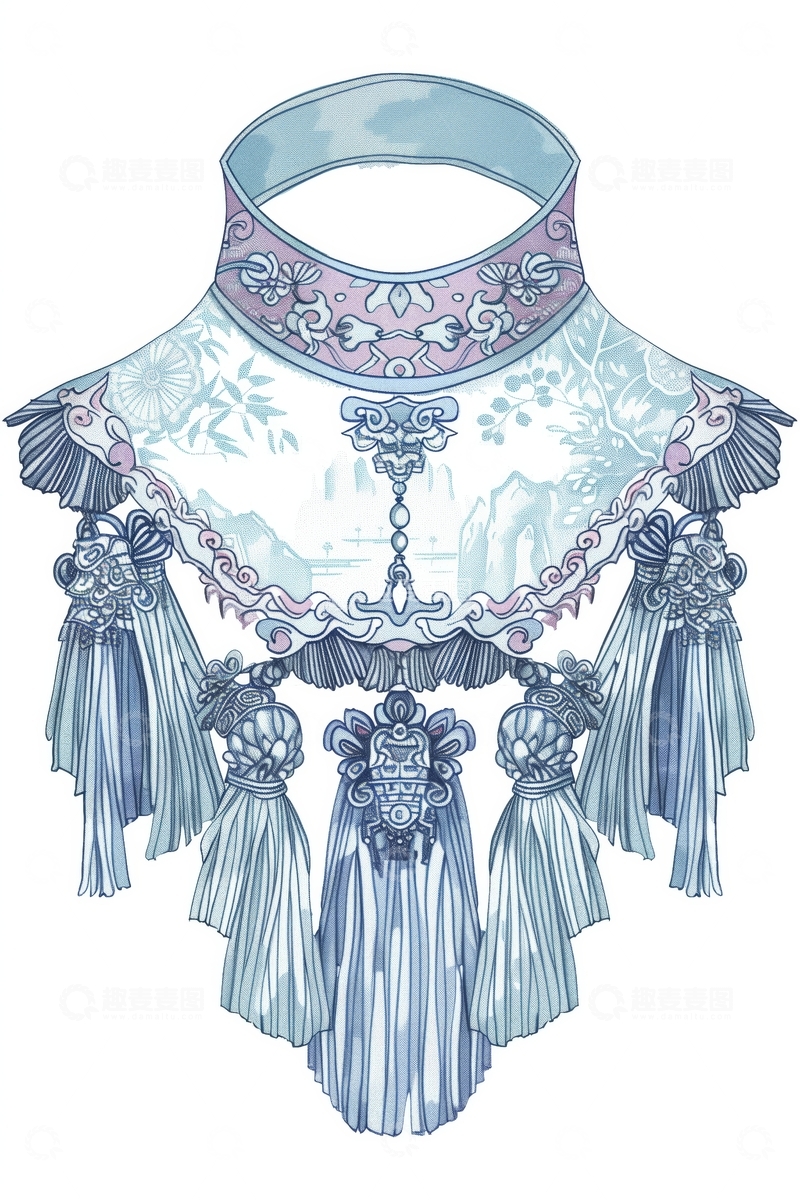 高清大图下载【趣麦麦图】精致古典风格的装饰项链