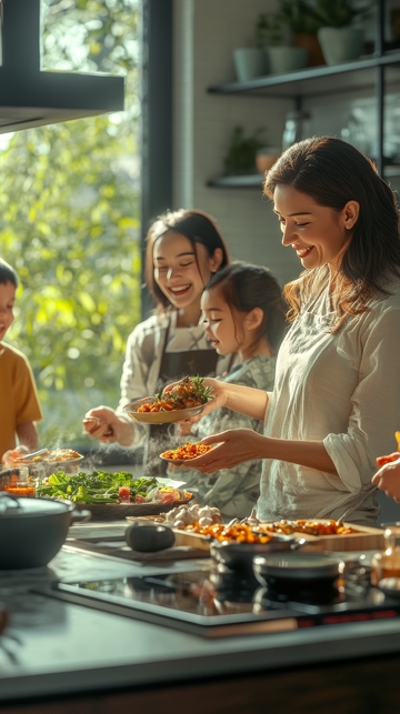 家庭厨房温馨烹饪时光