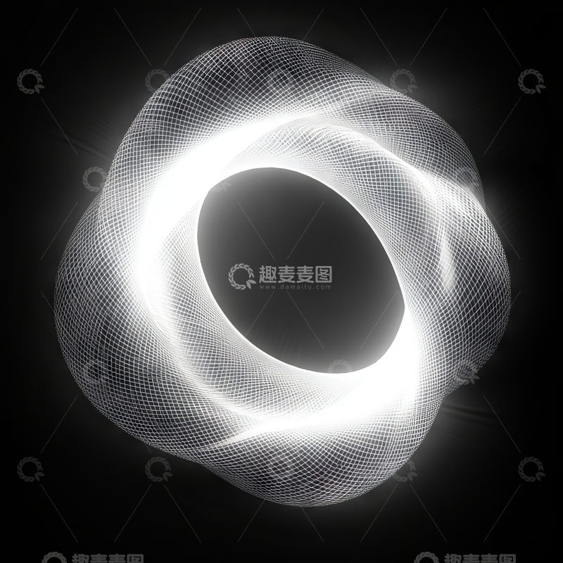 高清大图下载【趣麦麦图】黑白交织的抽象环形图案