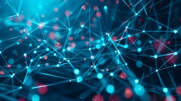 蓝色网络节点连接图