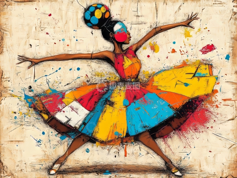 高清大图下载【趣麦麦图】色彩斑斓的舞者