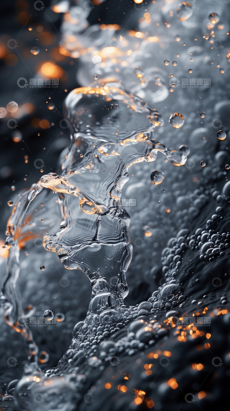 高清大图下载【趣麦麦图】水滴碰撞瞬间的动态美感