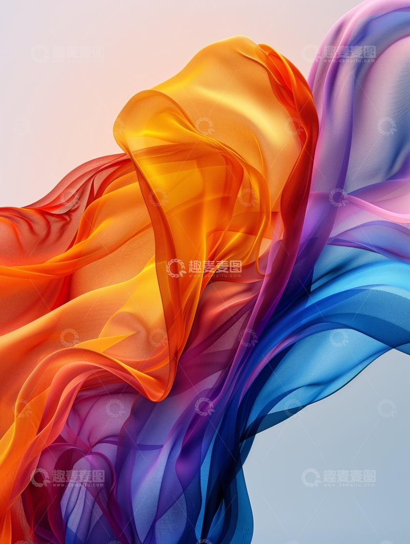 高清大图下载【趣麦麦图】色彩斑斓的流动织物