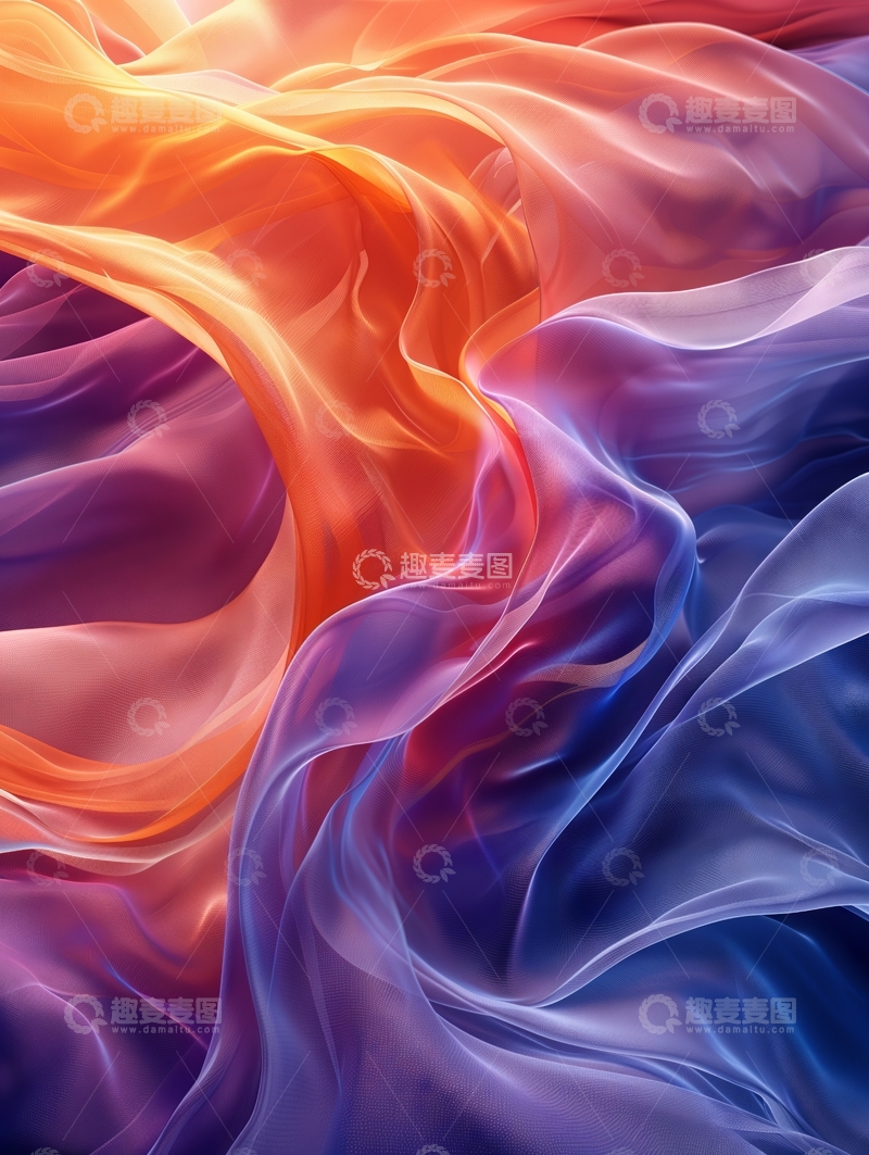 高清大图下载【趣麦麦图】色彩斑斓的流动织物