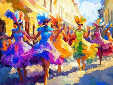 色彩斑斓的街头舞蹈表演