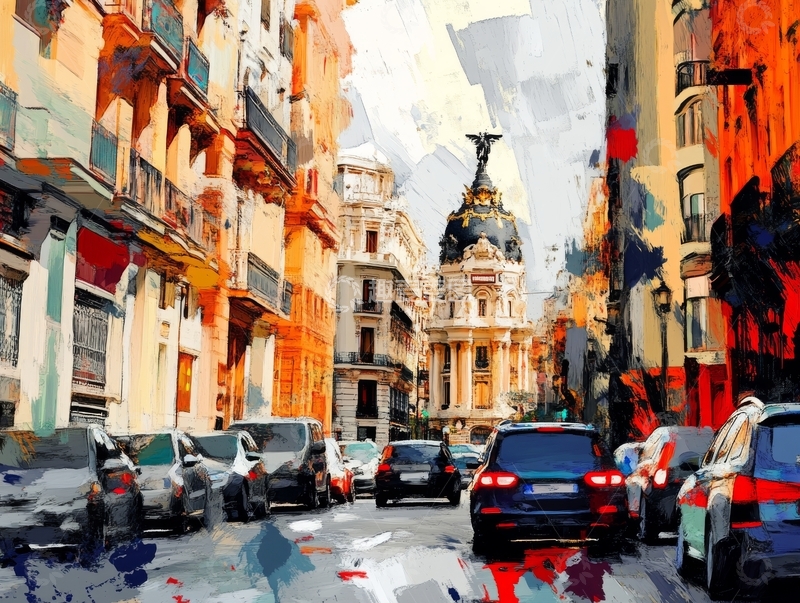 高清大图下载【趣麦麦图】城市街道与古典建筑