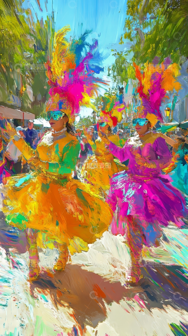 高清大图下载【趣麦麦图】色彩斑斓的节日游行