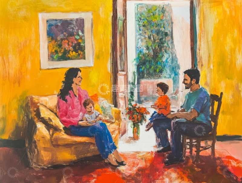 高清大图下载【趣麦麦图】温馨家庭客厅场景