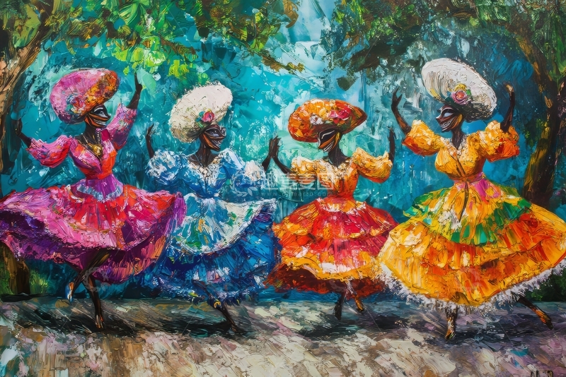 高清大图下载【趣麦麦图】色彩斑斓的舞蹈表演