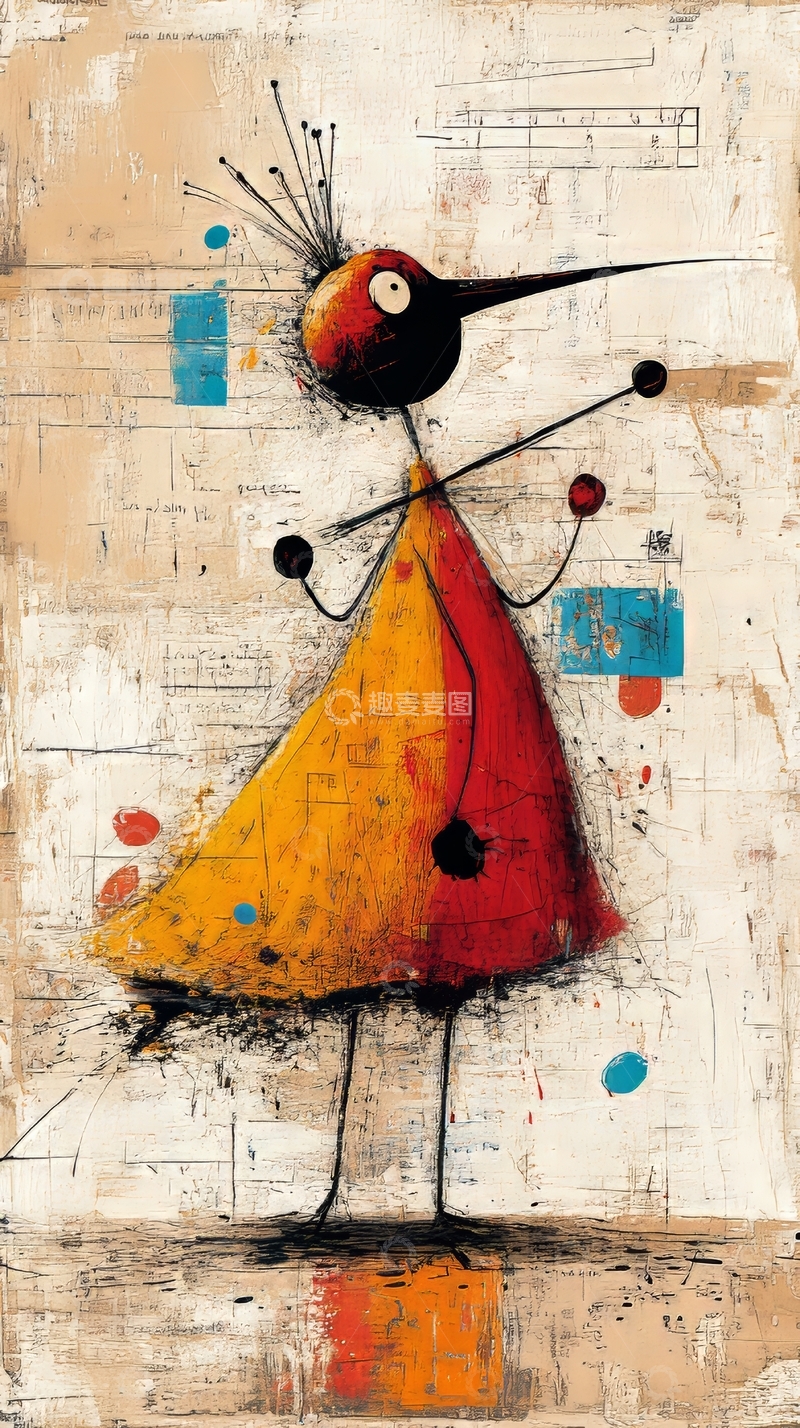 高清大图下载【趣麦麦图】抽象风格的几何人物插画