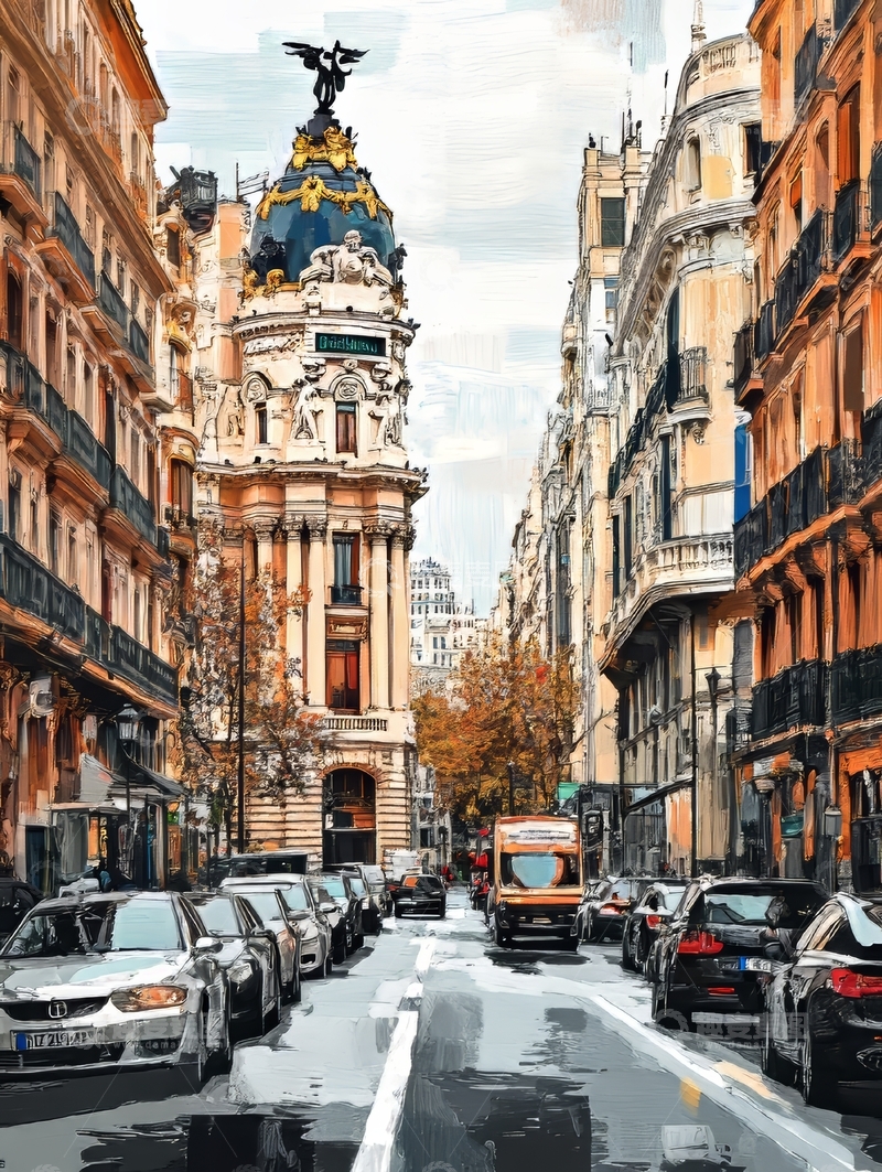 高清大图下载【趣麦麦图】城市街道与古典建筑