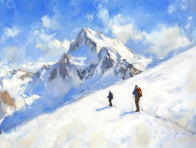 高清大图下载【趣麦麦图】雪山攀登者