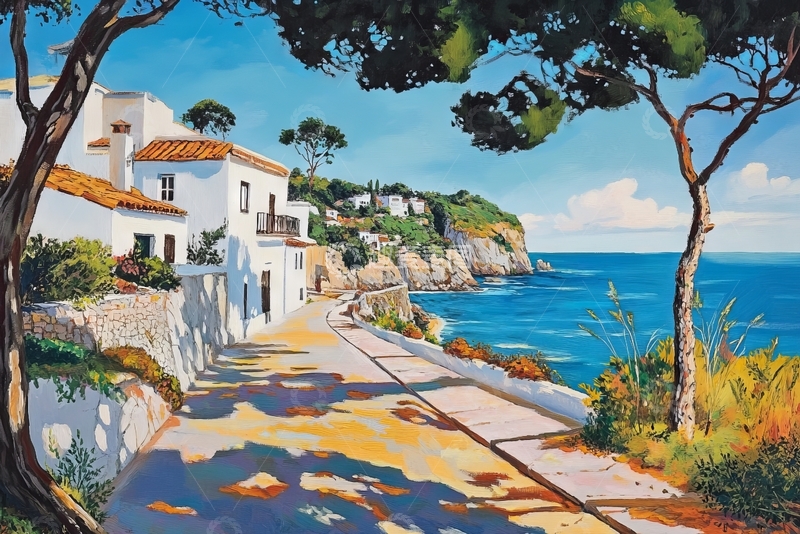 高清大图下载【趣麦麦图】海滨小镇的宁静小径