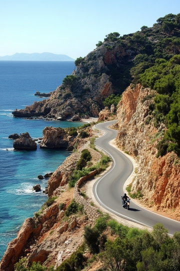 沿海蜿蜒公路与碧海蓝天