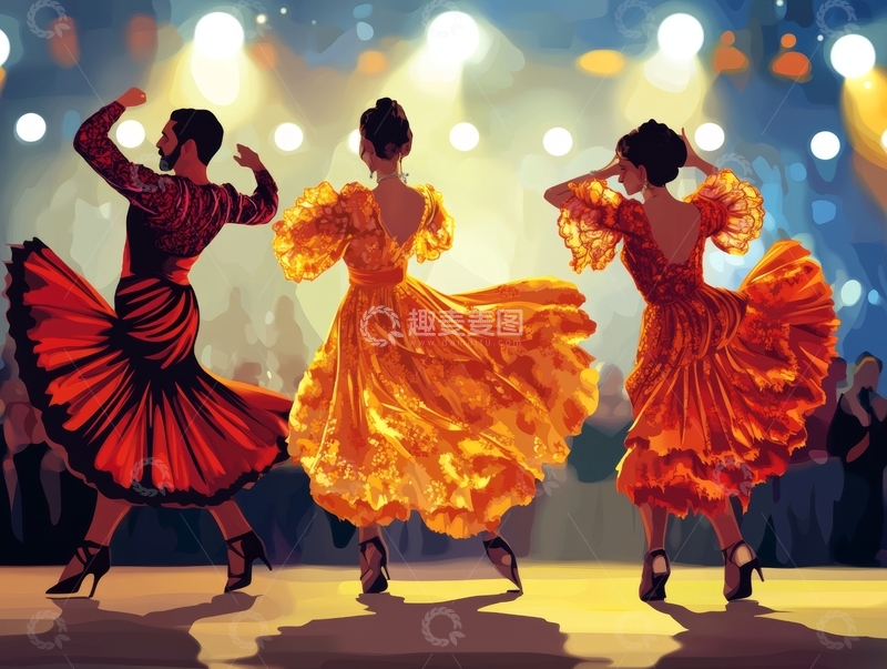高清大图下载【趣麦麦图】热烈的舞蹈表演