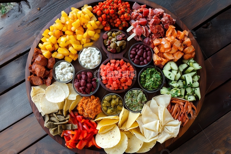高清大图下载【趣麦麦图】丰盛的冷盘拼盘，色彩缤纷