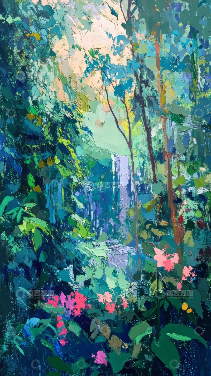 高清大图下载【趣麦麦图】林间小径，色彩斑斓的自然景象