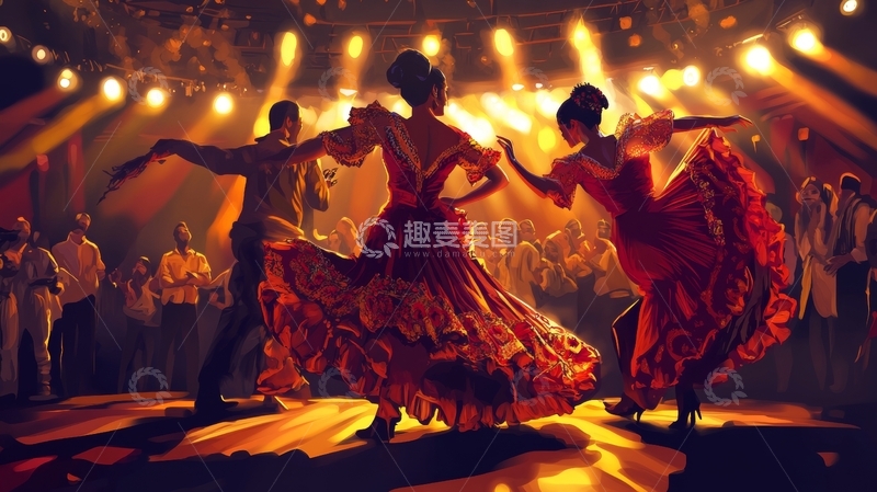 高清大图下载【趣麦麦图】热烈的舞蹈表演