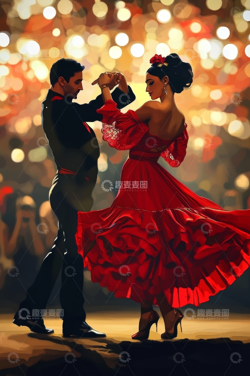 高清大图下载【趣麦麦图】热情的舞蹈表演