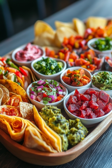 色彩缤纷的墨西哥风味拼盘