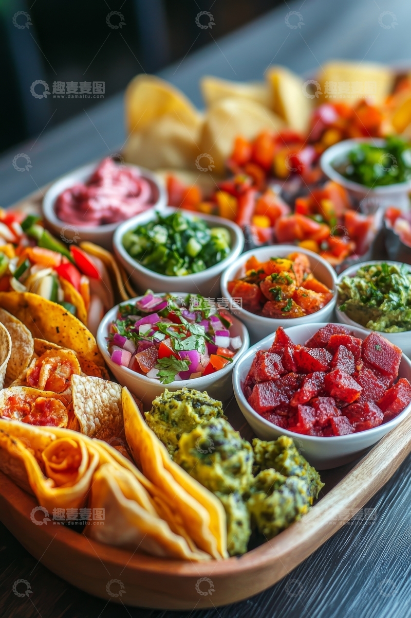 高清大图下载【趣麦麦图】色彩缤纷的墨西哥风味拼盘