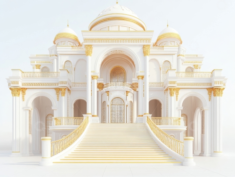 高清大图下载【趣麦麦图】宏伟的白色宫殿建筑