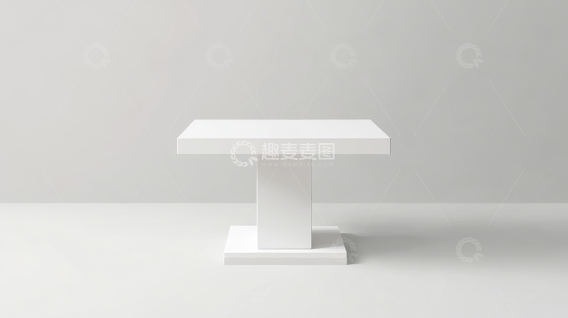 高清大图下载【趣麦麦图】简约白色展台置于空旷背景中
