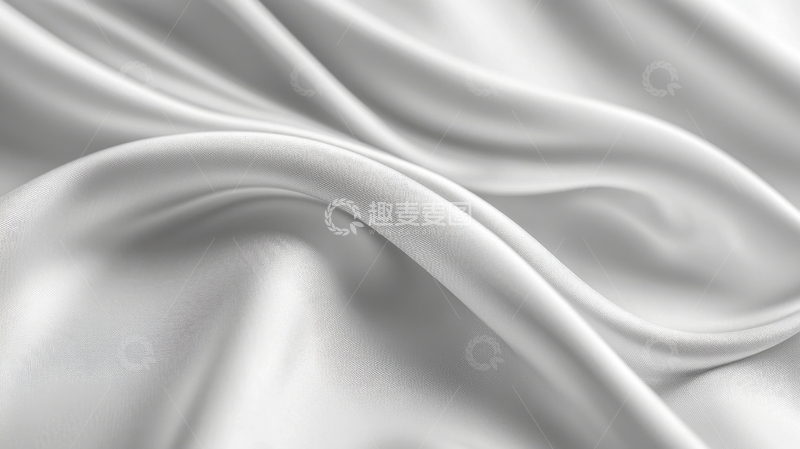 高清大图下载【趣麦麦图】白色丝绸的柔和褶皱