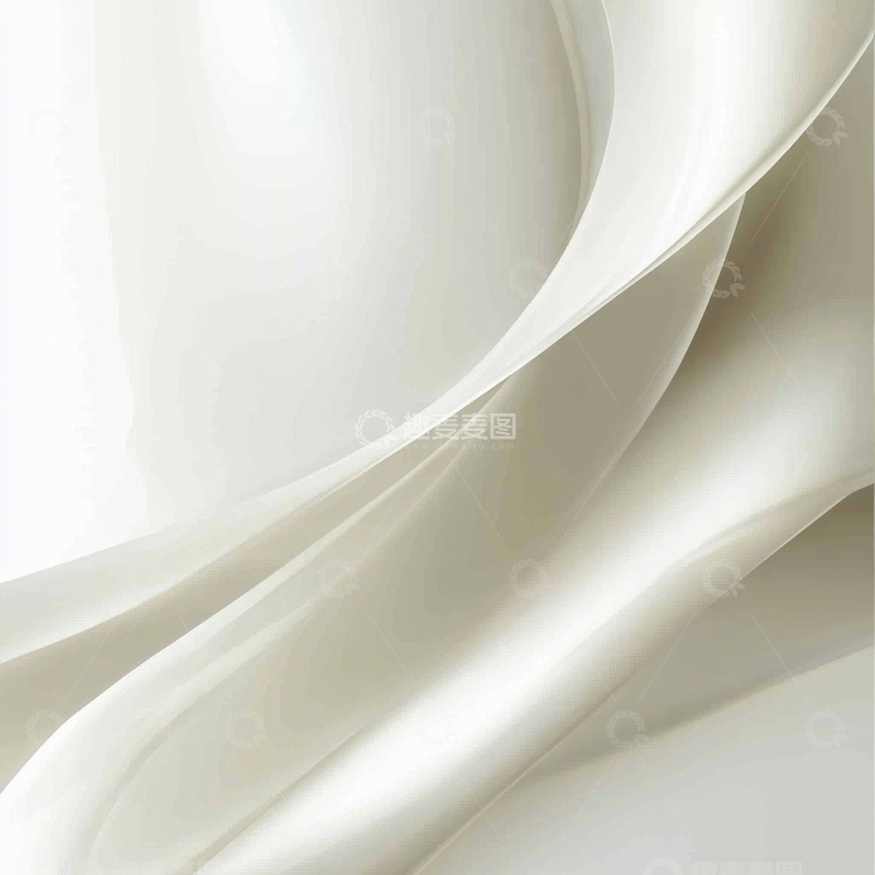 高清大图下载【趣麦麦图】白色丝质布料的柔和褶皱