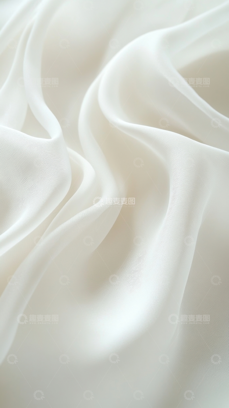 高清大图下载【趣麦麦图】柔滑白色织物的细腻纹理