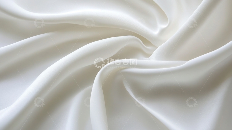 高清大图下载【趣麦麦图】白色丝绸的柔和褶皱
