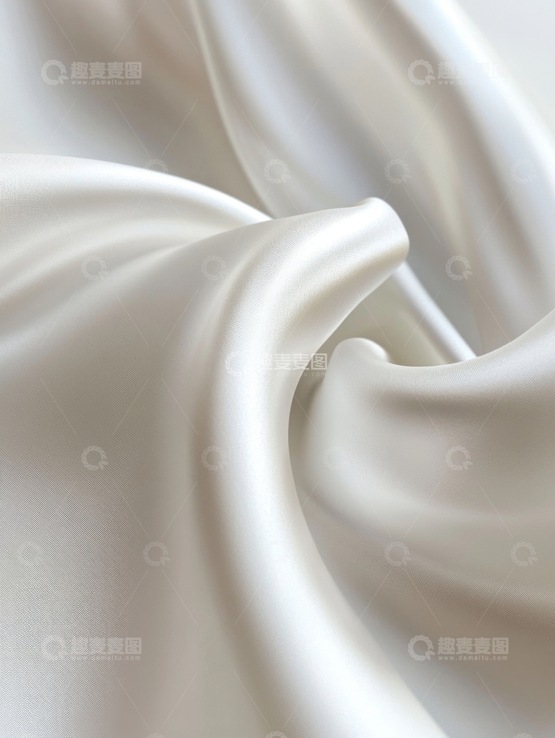 高清大图下载【趣麦麦图】白色丝绸的柔和褶皱