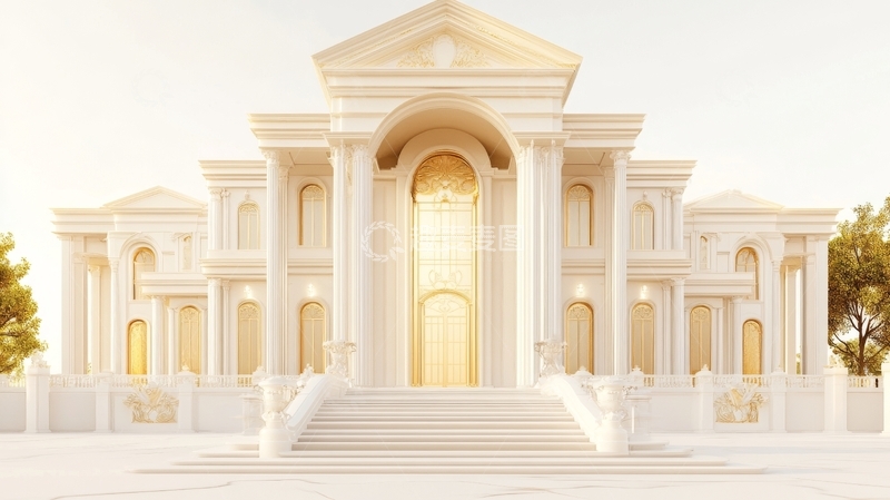 高清大图下载【趣麦麦图】宏伟的古典建筑正面