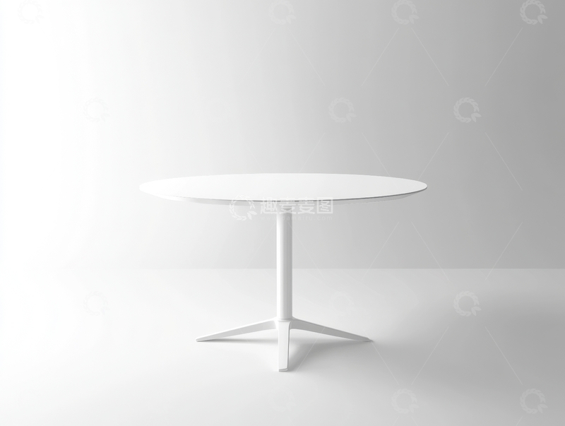 高清大图下载【趣麦麦图】简约白色圆形餐桌