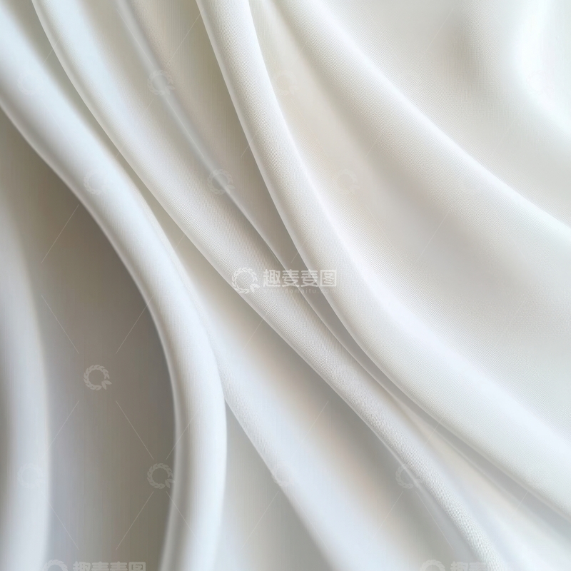 高清大图下载【趣麦麦图】白色丝绸的柔和褶皱