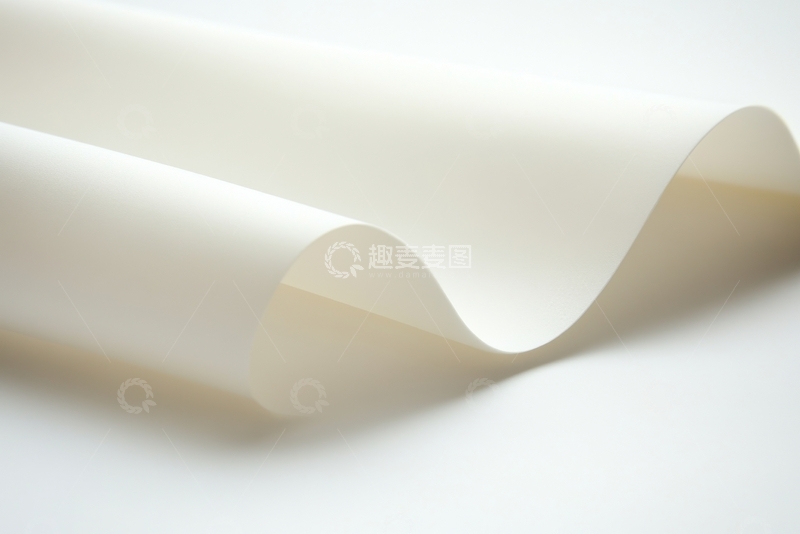 高清大图下载【趣麦麦图】白色卷曲纸张的特写