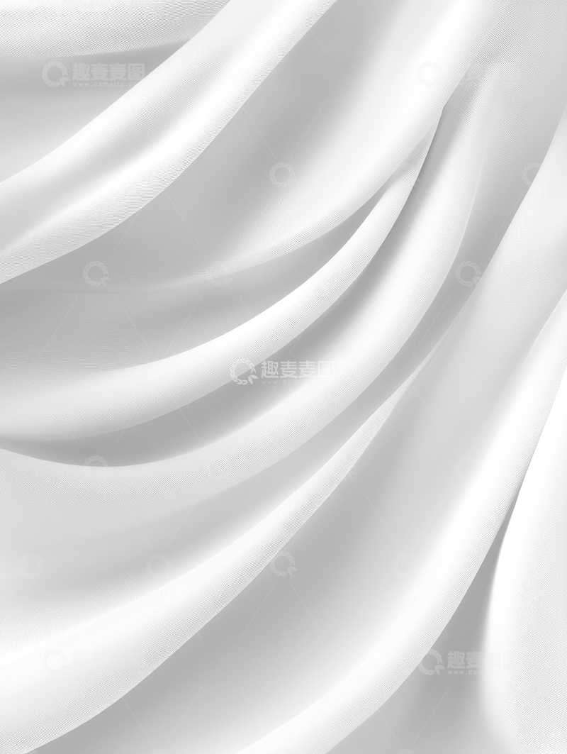高清大图下载【趣麦麦图】白色丝绸的柔和褶皱