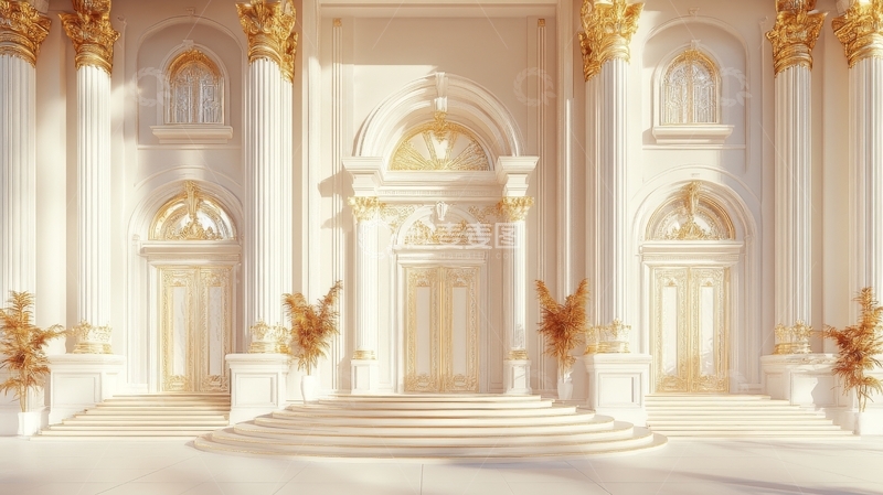 高清大图下载【趣麦麦图】宏伟殿堂的金色大门